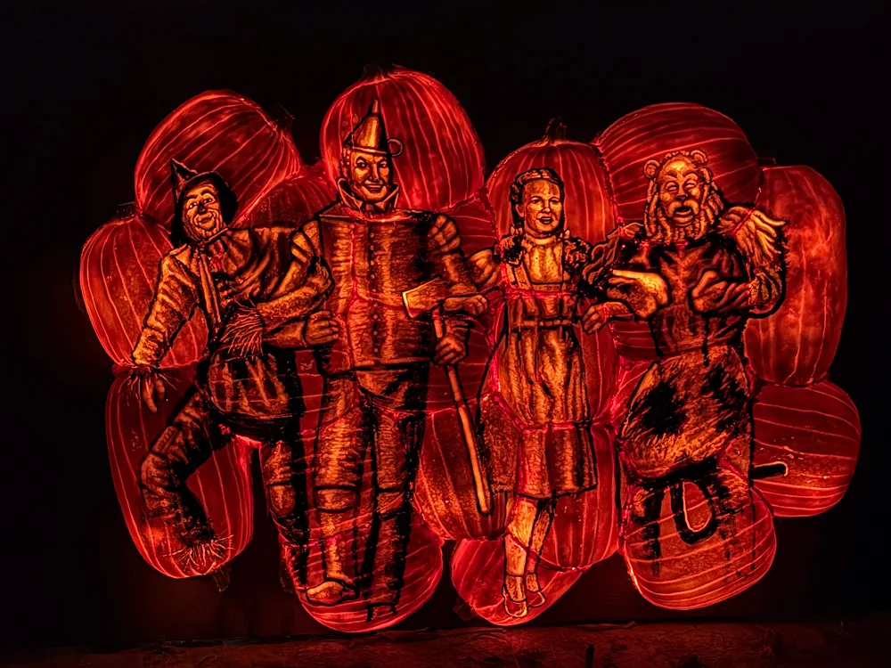 Carved pumpkins at Jack's Lighted Trail