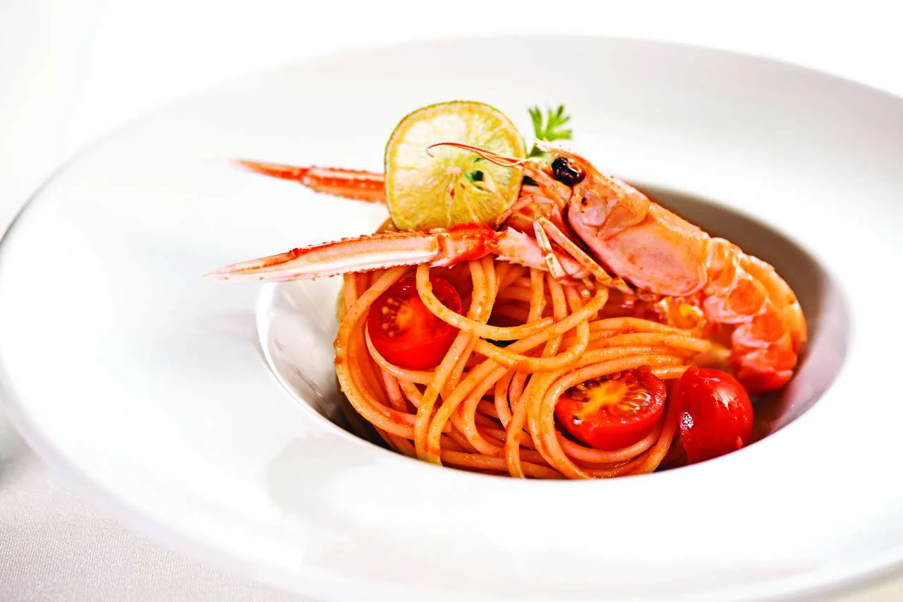 Seafood pasta dishes on Costa Cruises