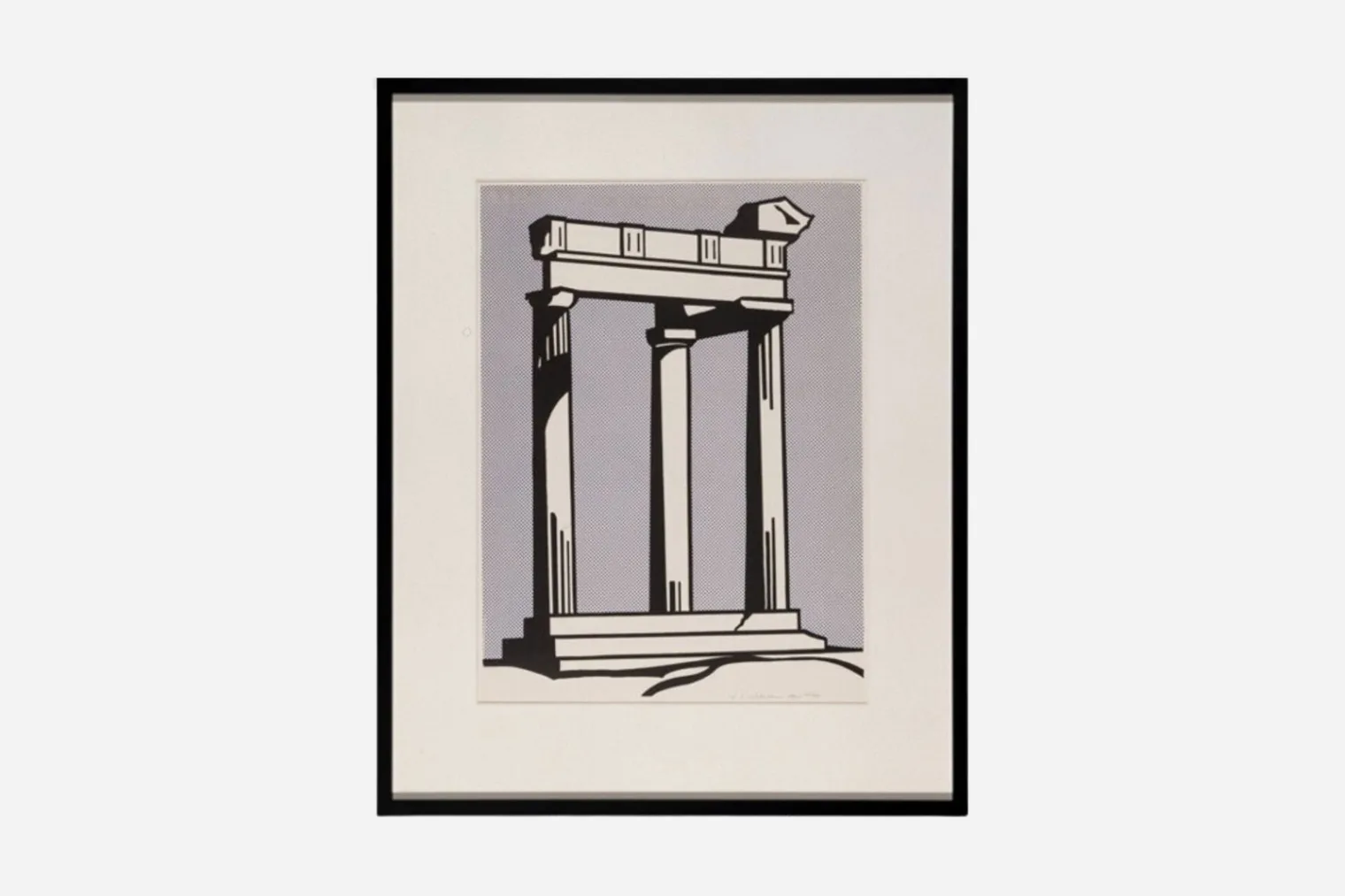 Roy Lichtenstein's 1964 "Temple" color lithograph, framed