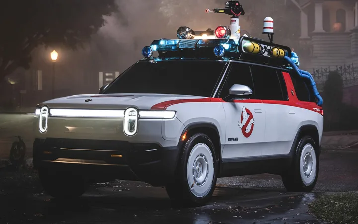 Rivian Turned Its Entire Fleet Into Ghostbusters Rigs for Halloween