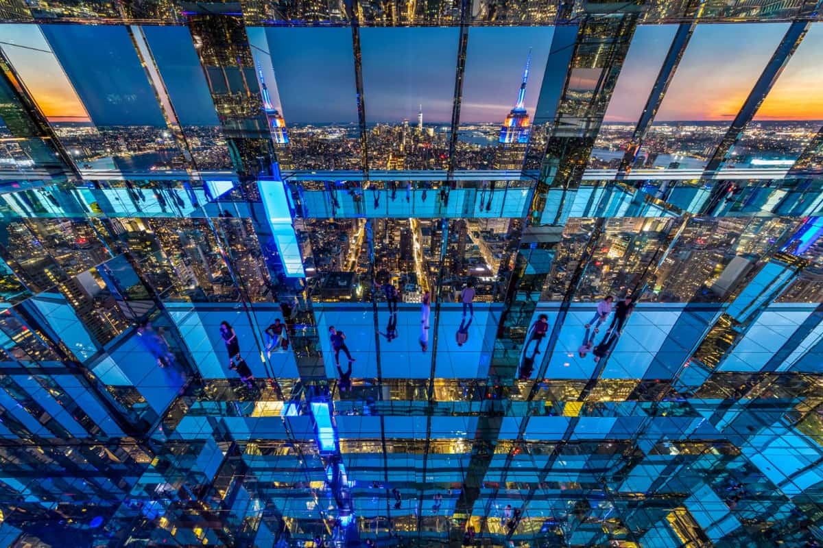Mirrored observation deck at SUMMIT One Vanderbilt with Manhattan skyline views