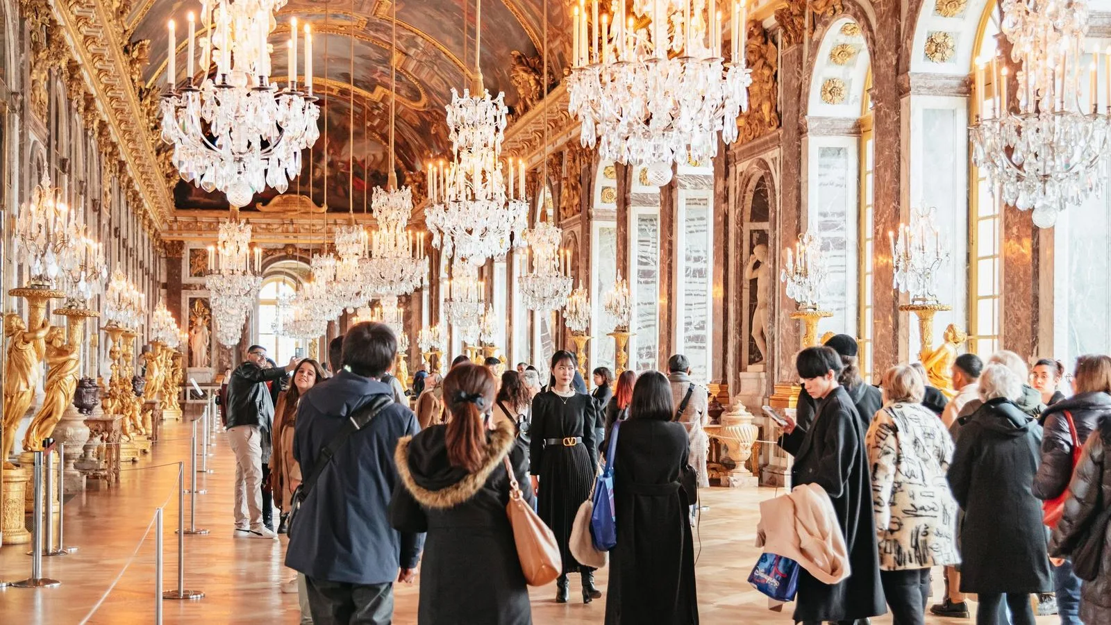 The Hall of Mirrors inside the Palace of Versailles