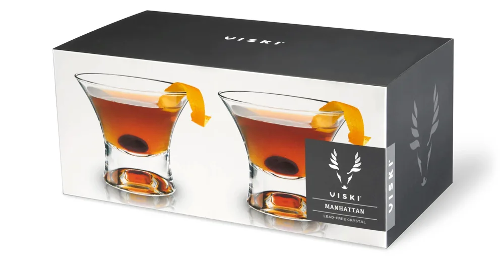Viski Manhattan Glassware packaging