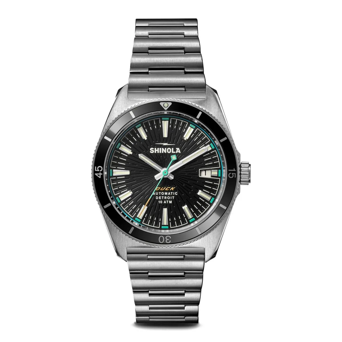 Shinola Duck Automatic 3HD 38mm watch with black dial