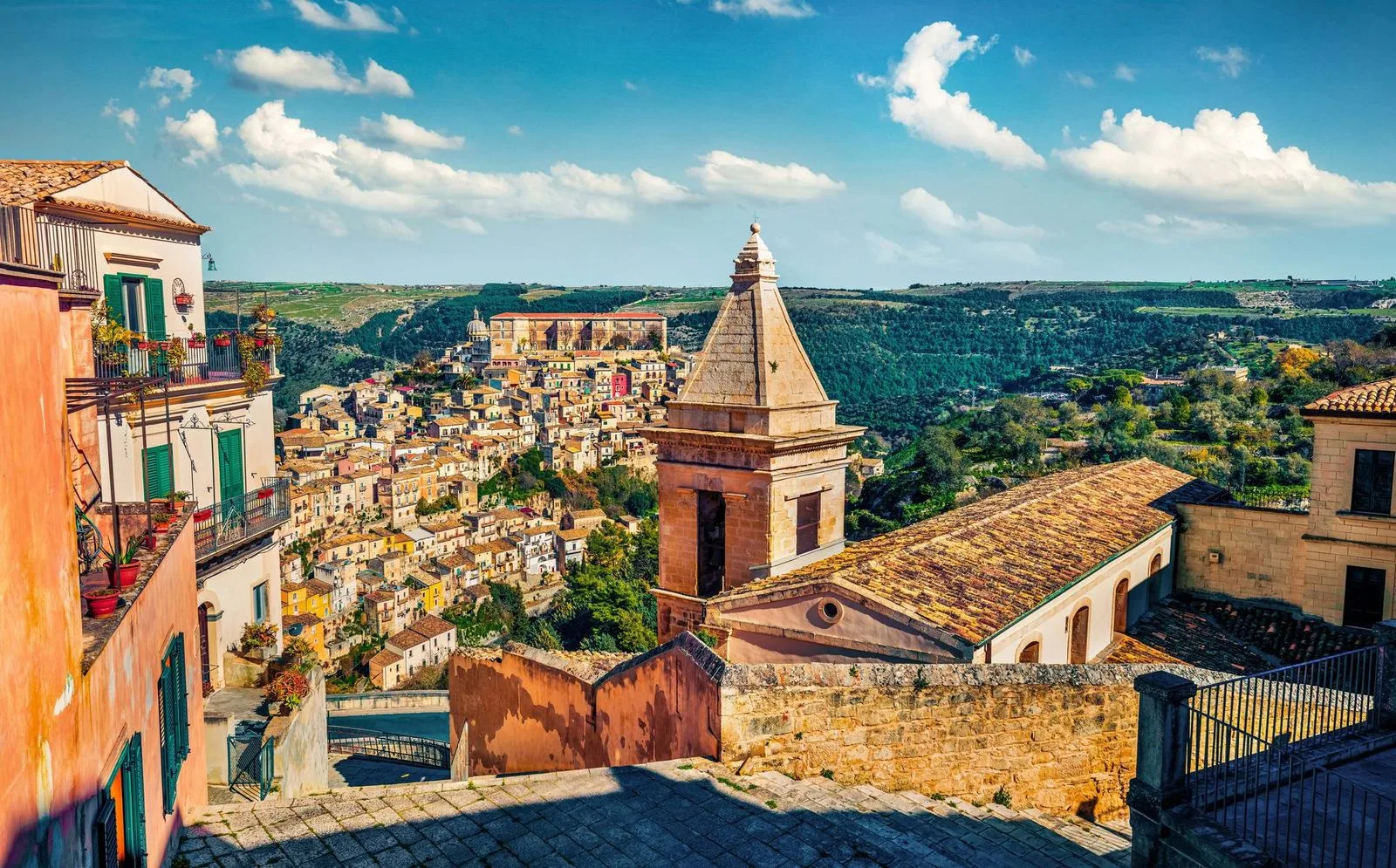 Historic hill town of Ragusa Ibla in Sicily